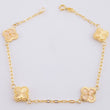Diamond Cut Clover Box Bracelet 2.75g / 7 1/2 in / 1.6mm 18K Yellow Gold