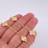 Diamond Cut Clover Box Bracelet 2.75g / 7 1/2 in / 1.6mm 18K Yellow Gold