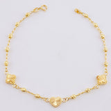 Pulso Militar Trébol Corazón Diamantado 2.6g / 7 1/2 in / 2.7mm Oro Amarillo 18K