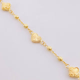 Pulso Militar Trébol Corazón Diamantado 2.6g / 7 1/2 in / 2.7mm Oro Amarillo 18K