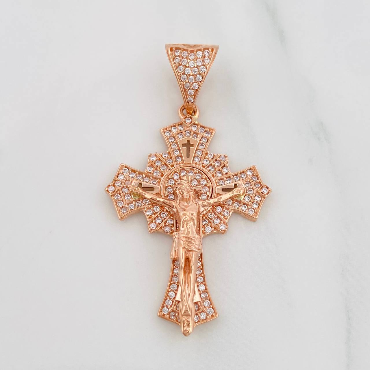 Dije Cruz Cristo 6.85g / 1 3/4 in Oro Rosa 18K