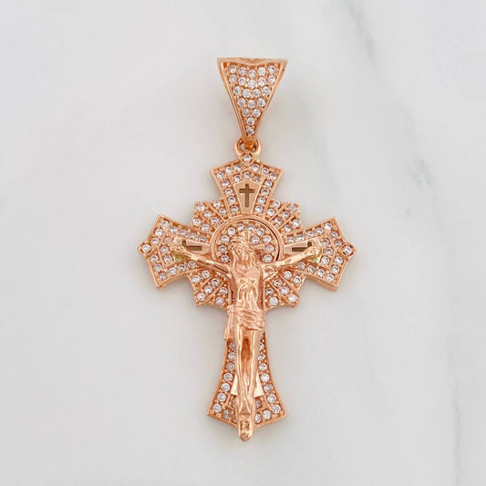 Dije Cruz Cristo 6.85g / 1 3/4 in Oro Rosa 18K