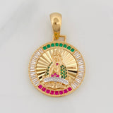 Dije Virgen Guadalupe 7g / 1 1/2 in Dos Oros Amarillo Blanco 18K