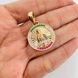 Dije Virgen Guadalupe 7g / 1 1/2 in Dos Oros Amarillo Blanco 18K