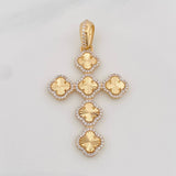 Dije Cruz Trébol 4.95g / 2 in Dos Oros Amarillo Blanco 18K
