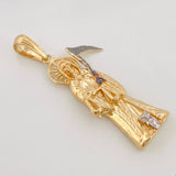 Pendant Santa Muerte 5.8g / 1 3/4 in Three Golds 18K