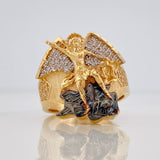 Anillo San Miguel Arcángel 15.5g / T10 1/2 Tres Oros 18K