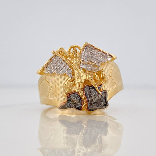 Anillo San Miguel Arcángel 10.1g / T10 3/4 Tres Oros 18K