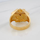 Saint Michael Archangel Ring 10.1g / Size 10 3/4 Three Golds 18K