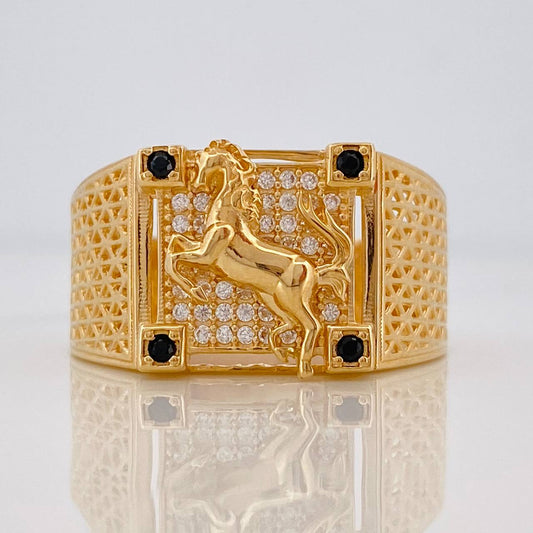 Horse Ring 7g / Size 9 3/4 Yellow Gold 18K