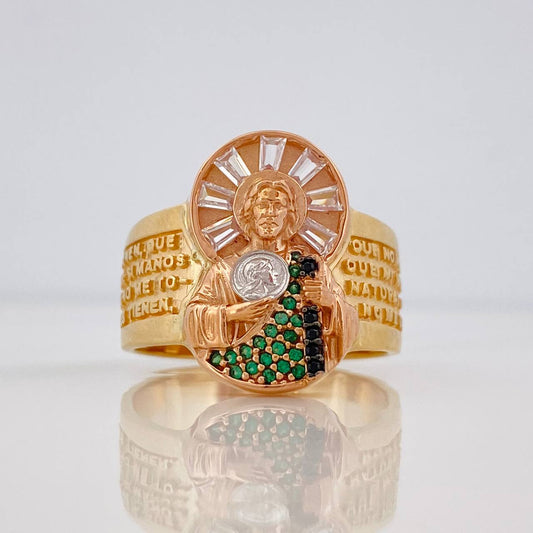 Anillo San Judas 10.85g / T10 3/4 Tres Oros 18K