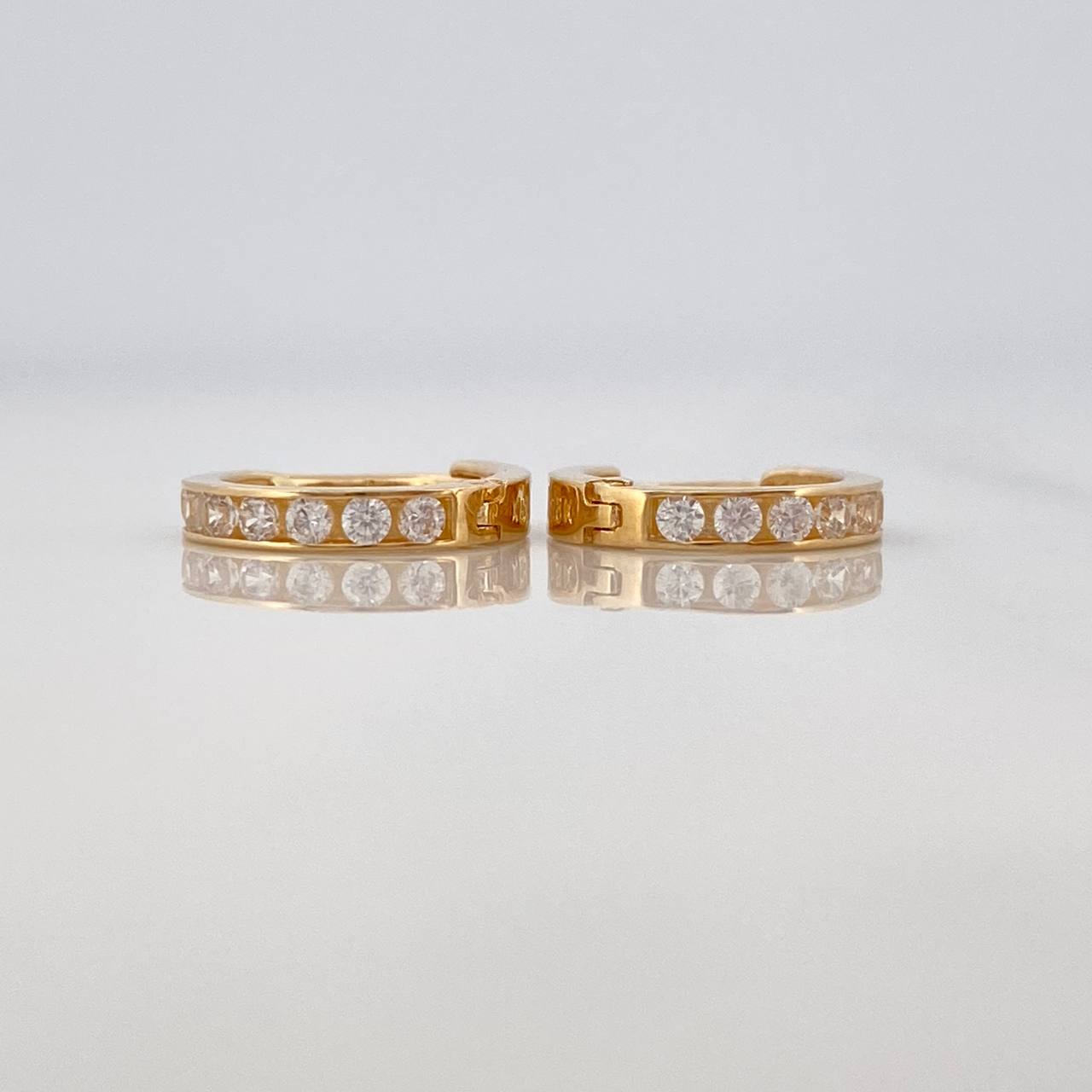 Candongas Carril 1.2g / 1/2 in Oro Amarillo 18K
