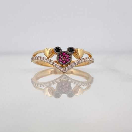 Heart Mouse Ring 2.2g / T6 1/4 Yellow Gold 18K