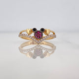 Anillo Corazon Raton 2.2g / T6 1/4 Oro Amarillo 18K