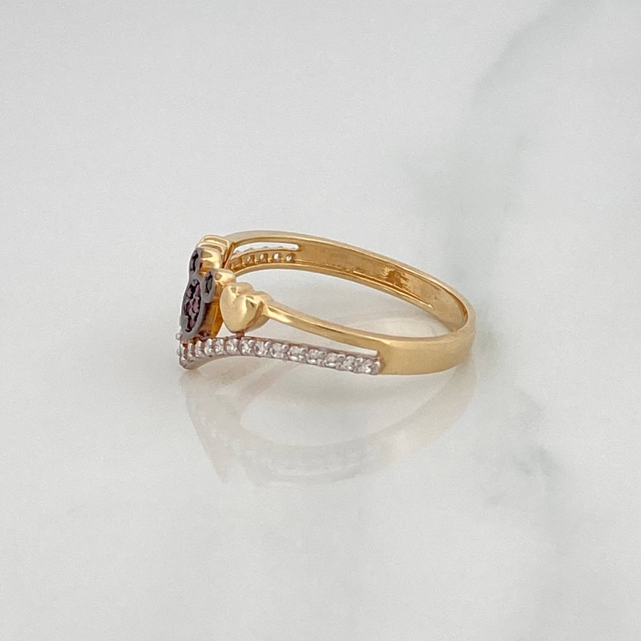 Anillo Corazon Raton 2.2g / T6 1/4 Oro Amarillo 18K