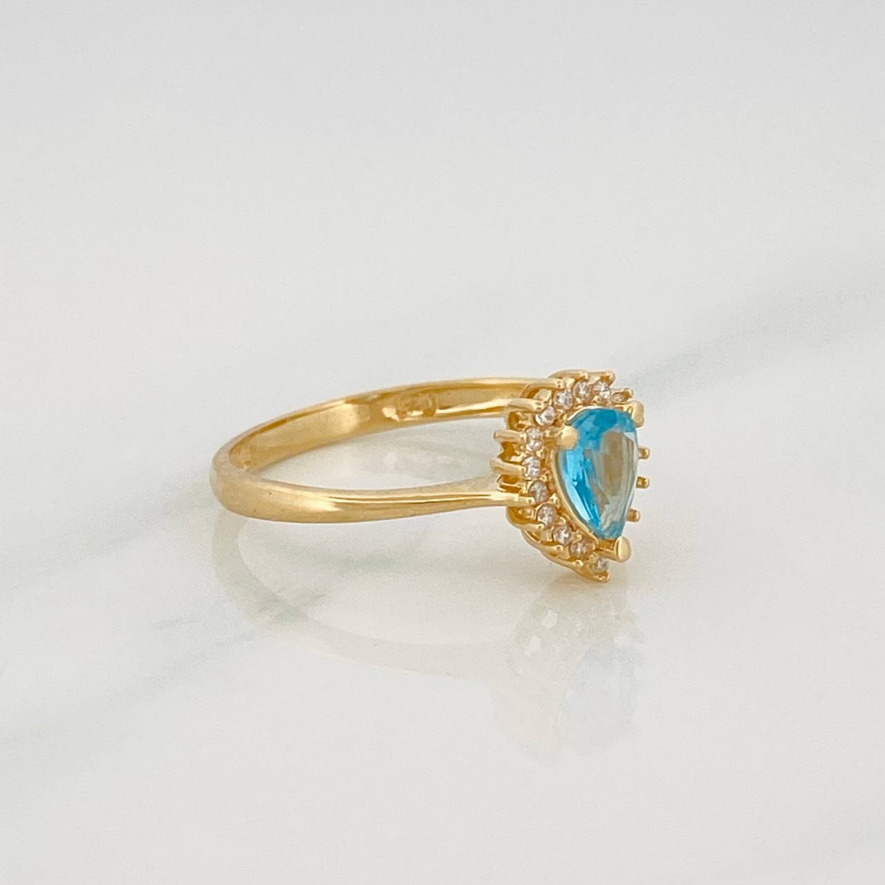 Tear Drop Ring 2.1g / T6 3/4 Yellow Gold 18K