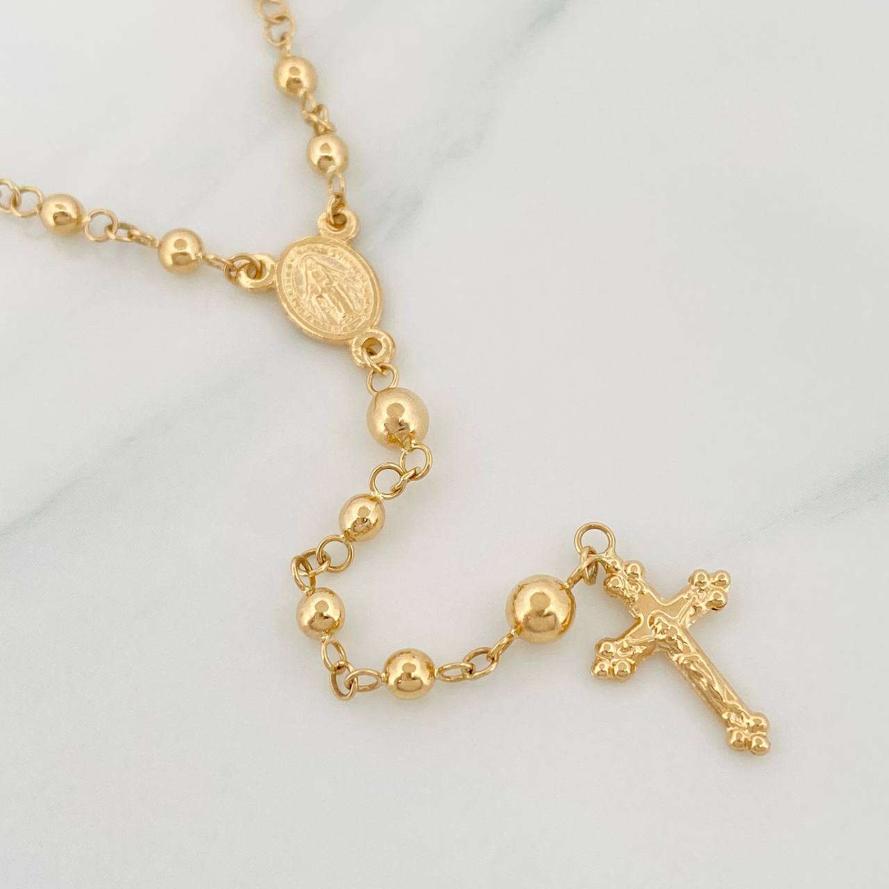 Rosary Miraculous Virgin 5.95g / 19 1/4 in / 4.02mm Yellow Gold 18K