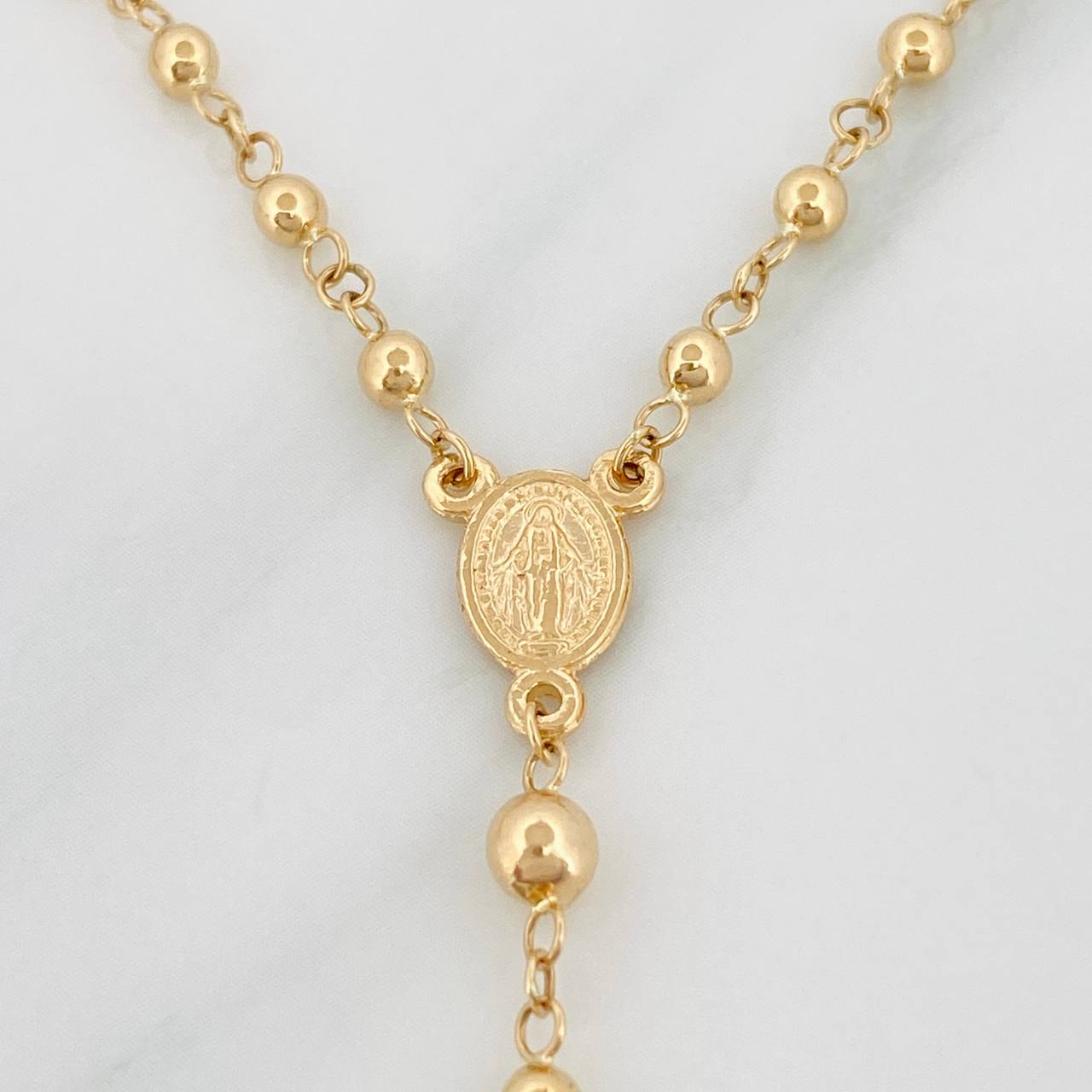 Rosary Miraculous Virgin 5.95g / 19 1/4 in / 4.02mm Yellow Gold 18K