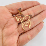 Pendant Horse 2.8g / 1 1/2 in Two Golds Black Yellow 18K