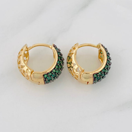 Hoop Earrings Berlin 5.4g / 1/2 in Two-Tone Black Yellow 18K