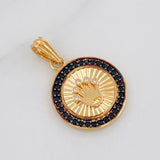 Pendant Crown 2.25g / 3/4 in Two Golds Black Yellow 18K