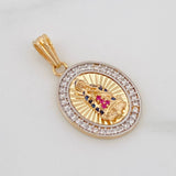 Pendant Virgin of Guadalupe 2.75g / 3/4 in Two-Tone Yellow White 18K Gold