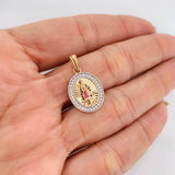 Pendant Virgin of Guadalupe 2.75g / 3/4 in Two-Tone Yellow White 18K Gold