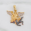 Pendant Archangel Saint Michael 2.85g / 3/4 in Three Golds 18K