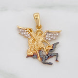 Pendant Archangel Saint Michael 2.85g / 3/4 in Three Golds 18K