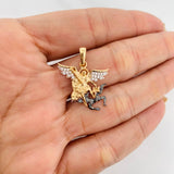 Pendant Archangel Saint Michael 2.85g / 3/4 in Three Golds 18K