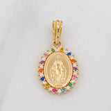 Pendant Miraculous Virgin 1.45g / 3/4 in Yellow Gold 18K