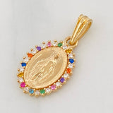 Pendant Miraculous Virgin 1.45g / 3/4 in Yellow Gold 18K