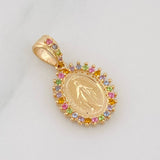 Pendant Miraculous Virgin 1.7g / 3/4 in Yellow Gold 18K
