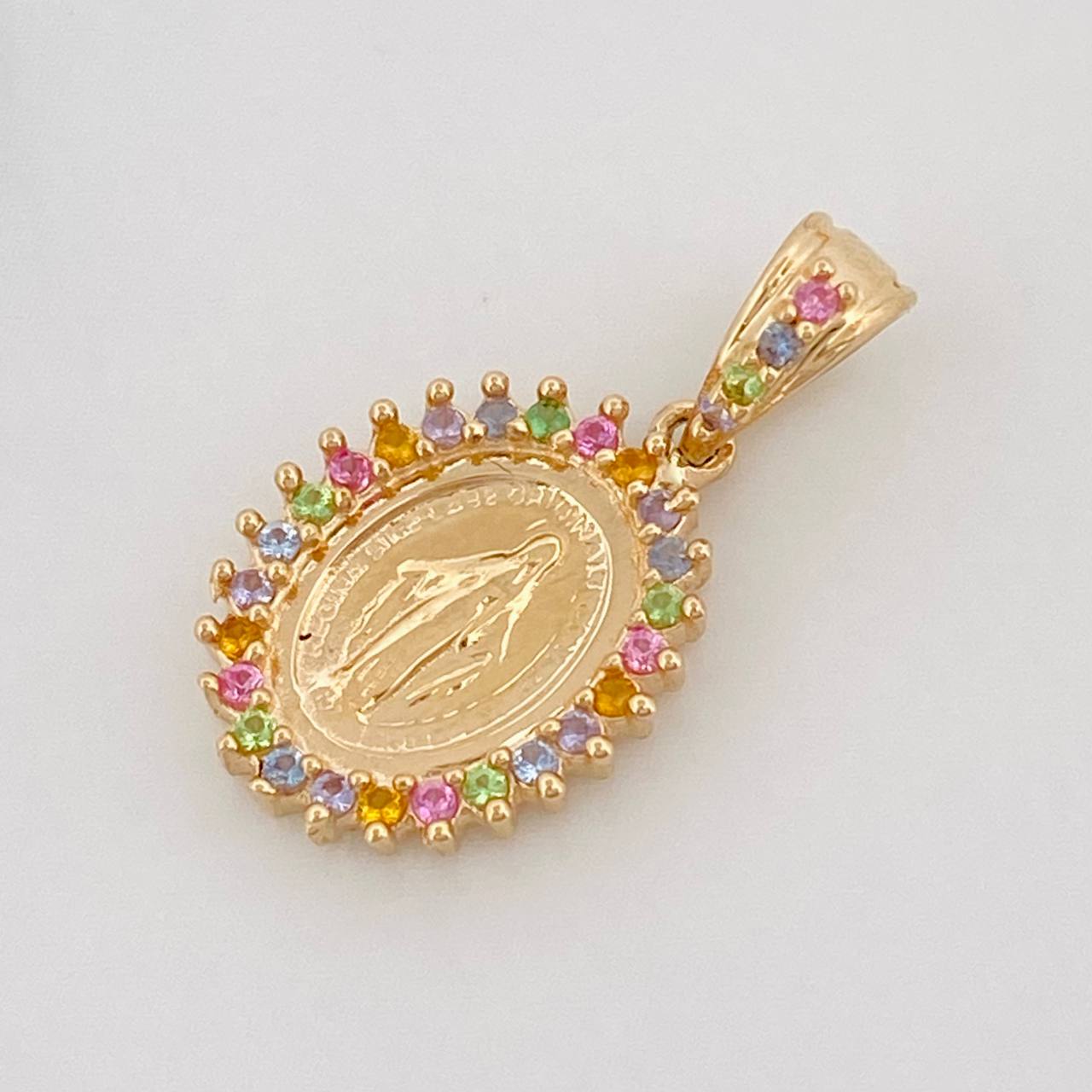 Pendant Miraculous Virgin 1.7g / 3/4 in Yellow Gold 18K
