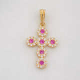 Pendant Dense Cross 1.55g / 3/4 in Yellow Gold 18K
