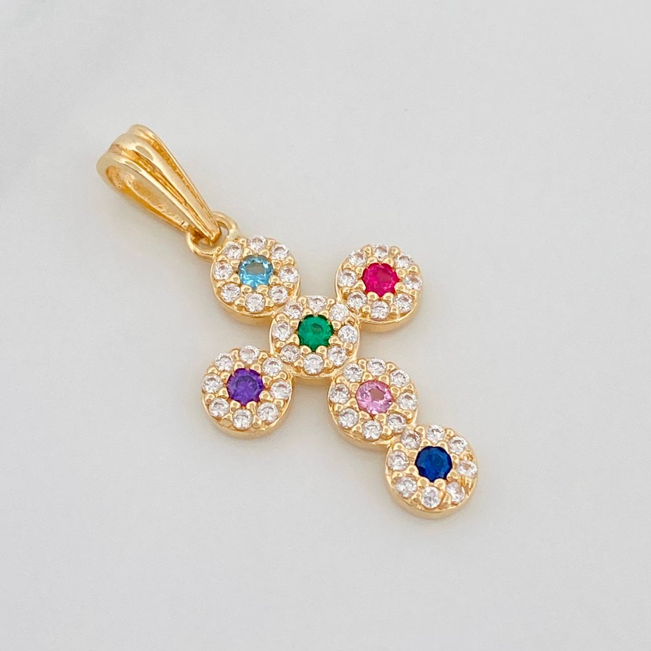 Pendant Dense Cross 1.5g / 3/4 in 18K Yellow Gold