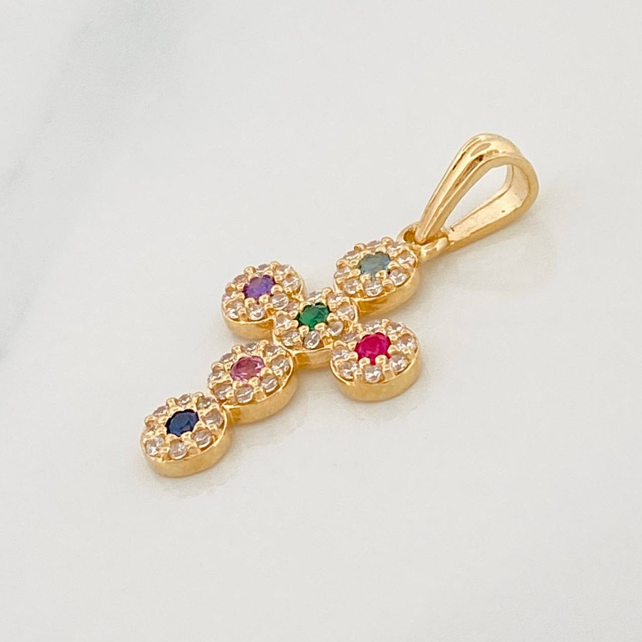 Pendant Dense Cross 1.5g / 3/4 in 18K Yellow Gold