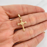 Pendant Cross Clover 1.3g / 3/4 in 18K Yellow Gold