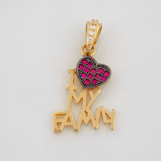 Dije Family Corazon 1.55g / 3/4 in Dos Oros Negro Amarillo 18K
