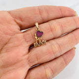 Pendant Family Heart 1.55g / 3/4 in Two Golds Black Yellow 18K
