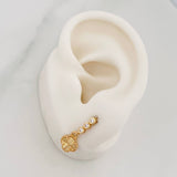 Stud Earrings Halo Clover 2.15g / in / 2.6mm Yellow Gold 18K