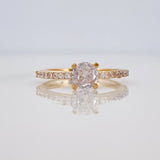 Solitaire Bridge Ring 2.4g / T7 Yellow Gold 18K