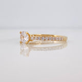 Solitaire Bridge Ring 2.4g / T7 Yellow Gold 18K