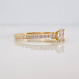 Solitaire Bridge Ring 2.4g / T7 Yellow Gold 18K