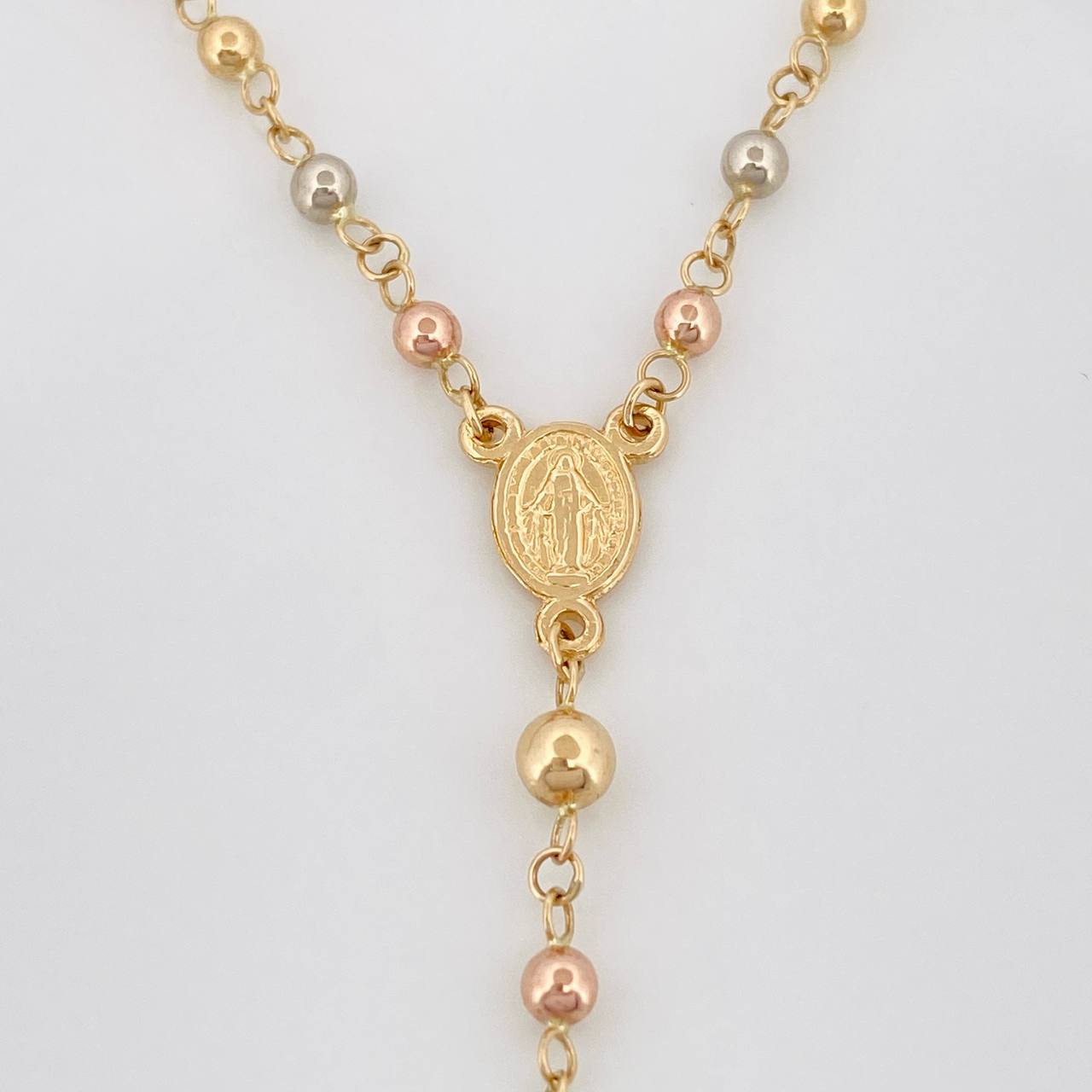 Rosary Miraculous Virgin 6.25g / 19 3/4 in / 3.7mm Three Golds 18K