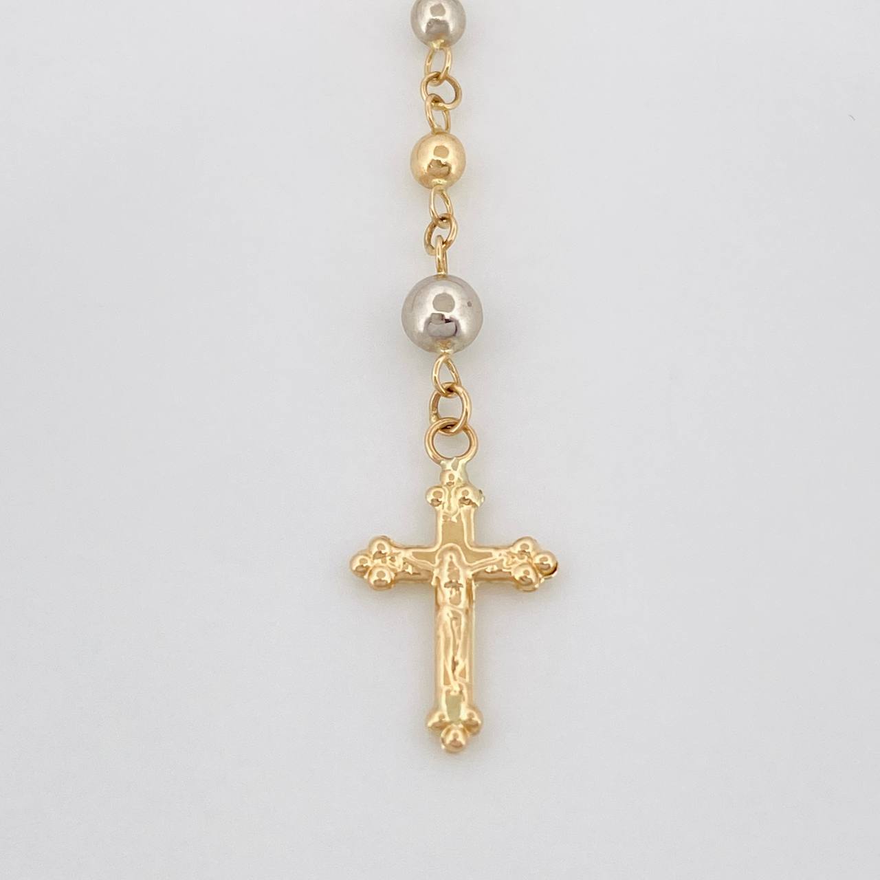 Rosary Miraculous Virgin 6.25g / 19 3/4 in / 3.7mm Three Golds 18K