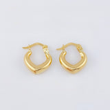 Candongas Corazon Liso 1.2gr / 1/2 in / Oro Amarillo 18K