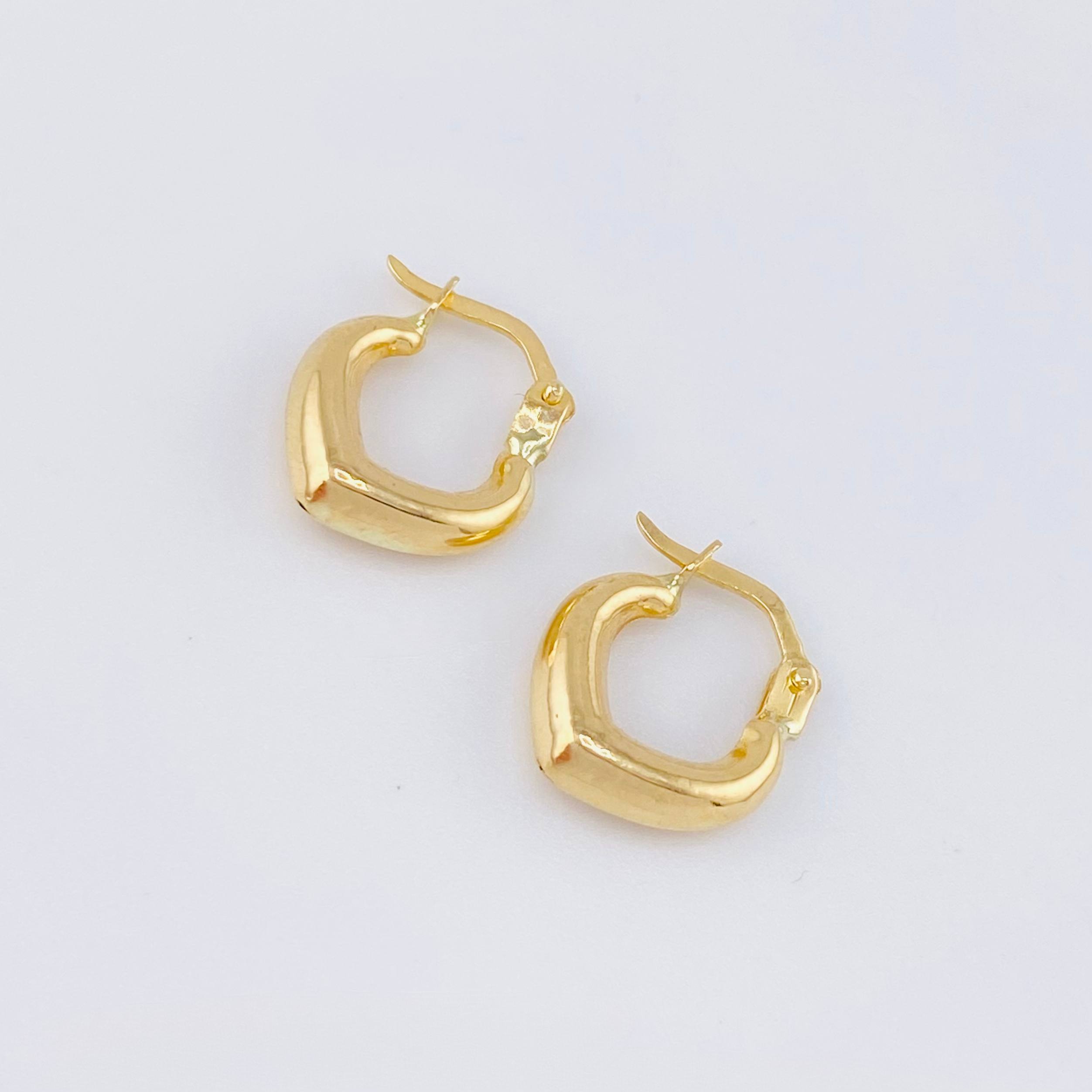 Candongas Silueta Corazon 1.1gr / 1/2 in / Oro Amarillo 18K ©