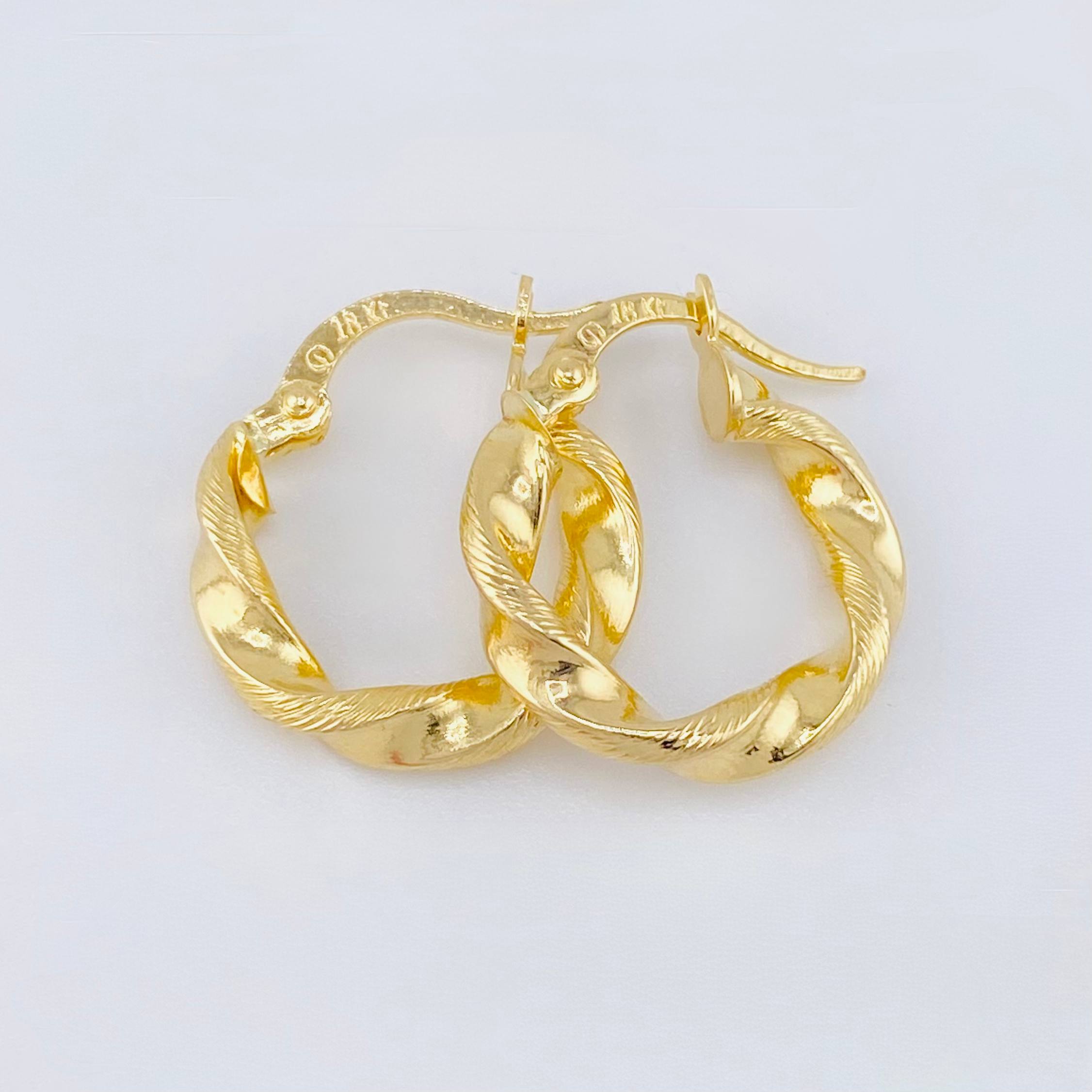 Hoop Earrings Deis 1.7gr / 3/4in / Yellow Gold 18K *