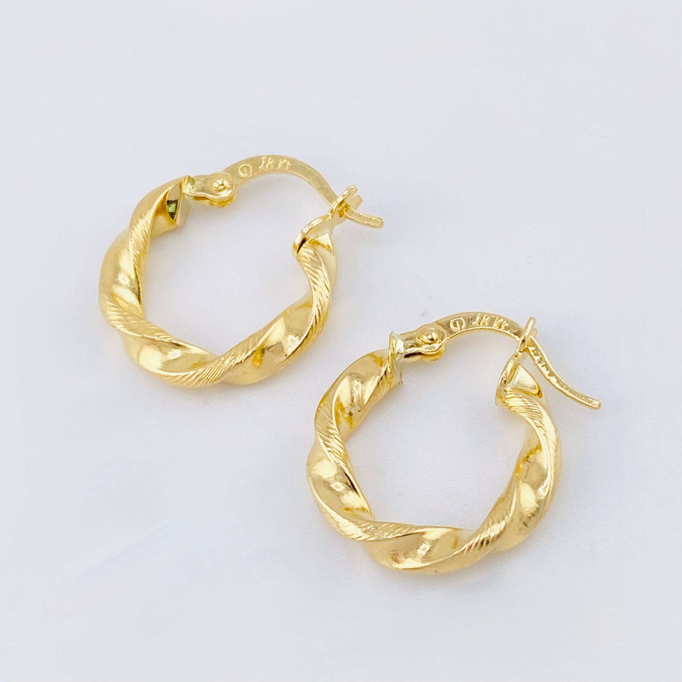 Hoop Earrings Deis 1.7gr / 3/4in / Yellow Gold 18K *